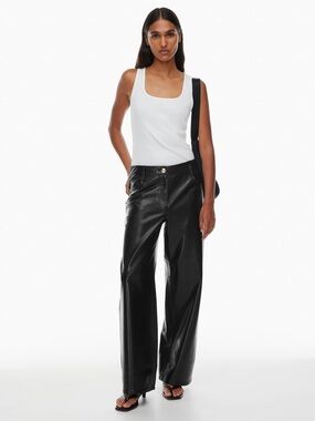 Wilfred Black Wide-Leg Faux Leather Pants